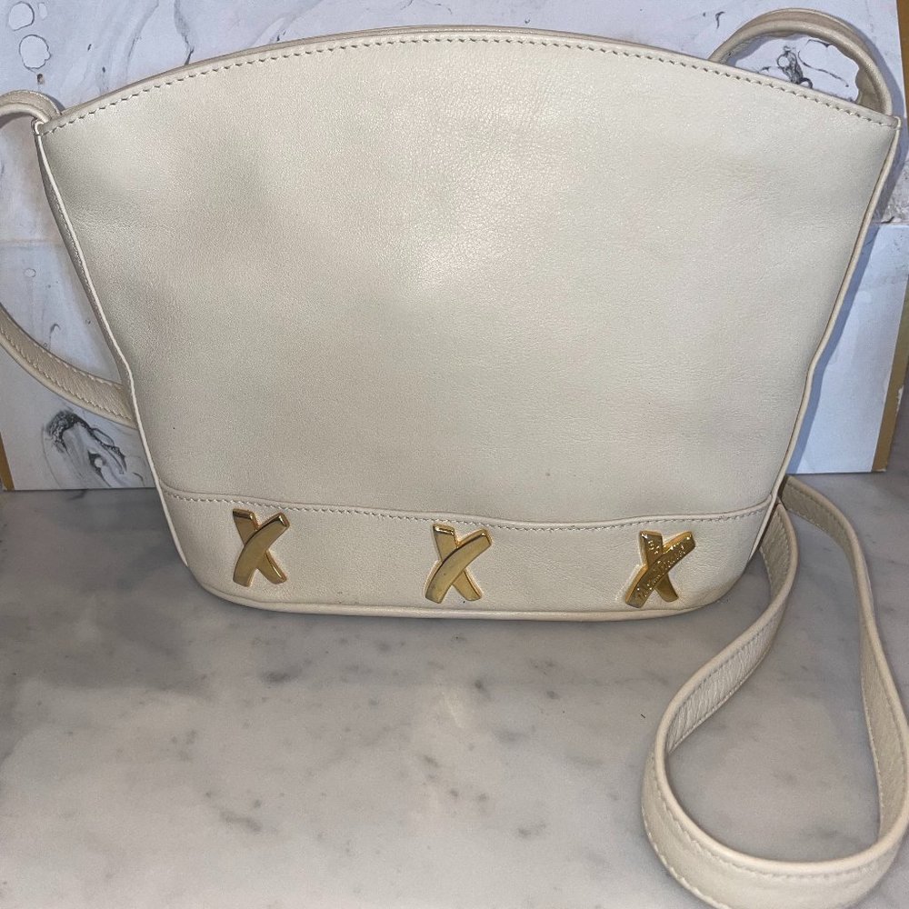 Paloma Picasso Made in Italy Vintage 1990s Ivory Leather Purse